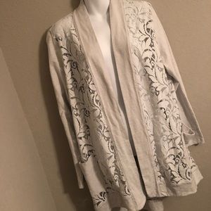 LOGO by Lori Goldstein Lace Cardigan